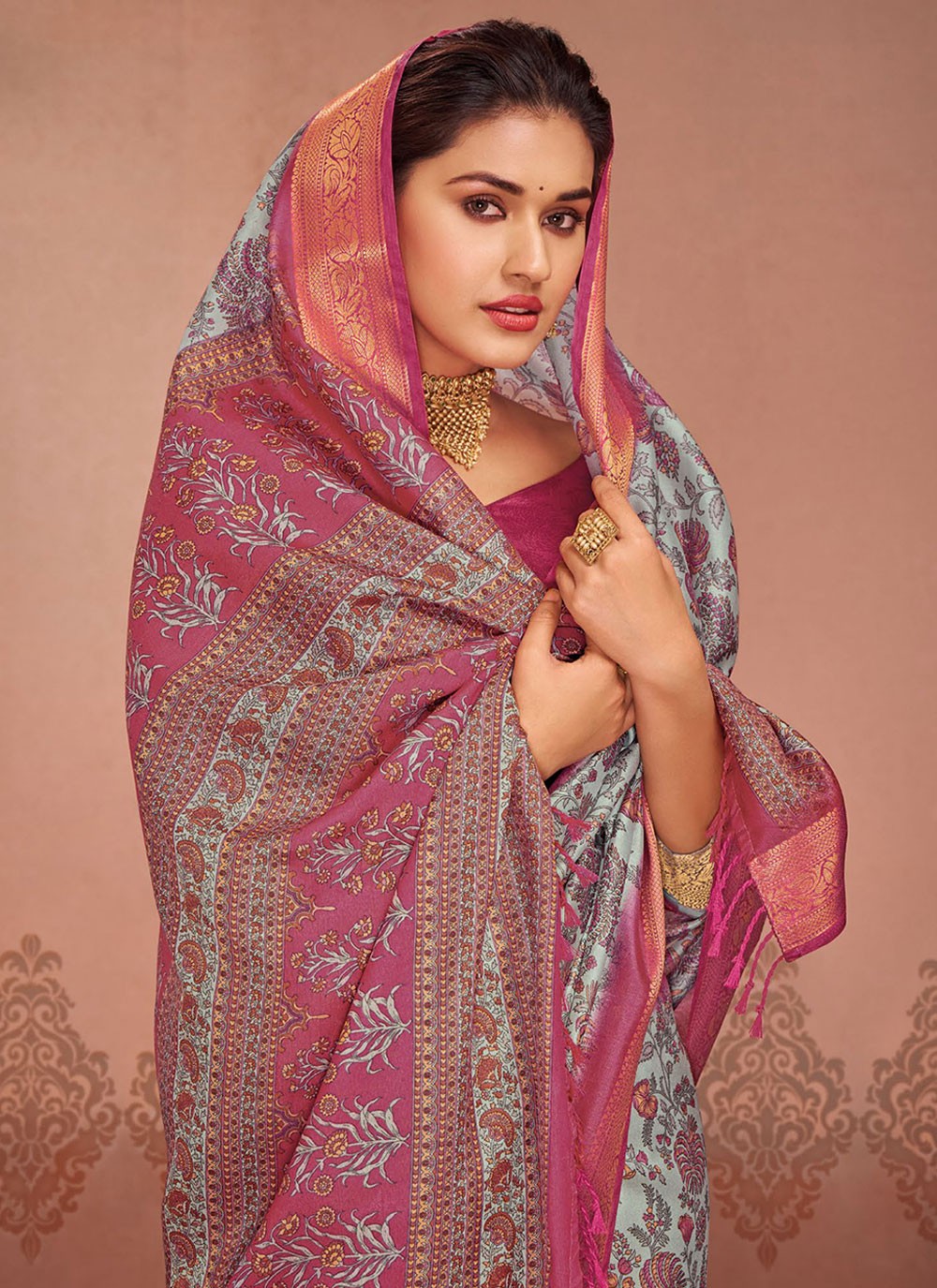 Classic Printed Silk Saree - S5577