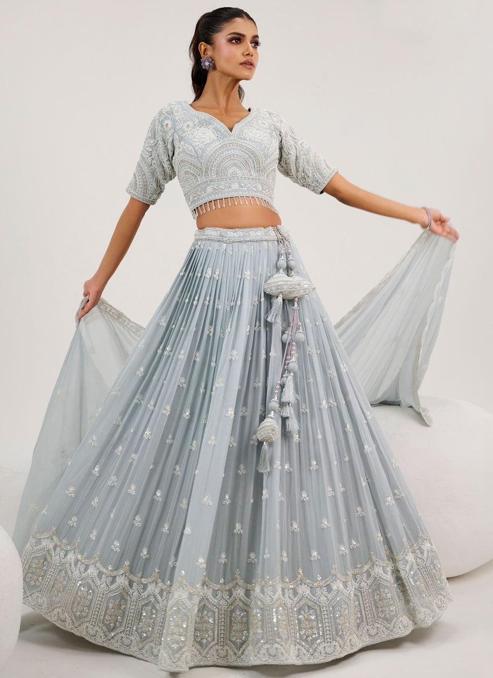 Embroidered Net Readymade Lehenga Choli - L2831