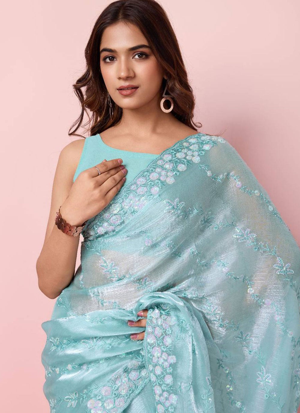 Classic Embroidered Silk Saree - S6482