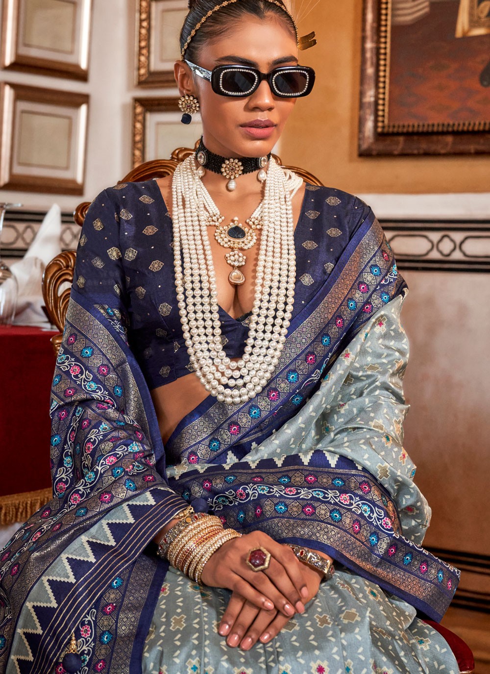 Classic Printed Silk Saree - S8644