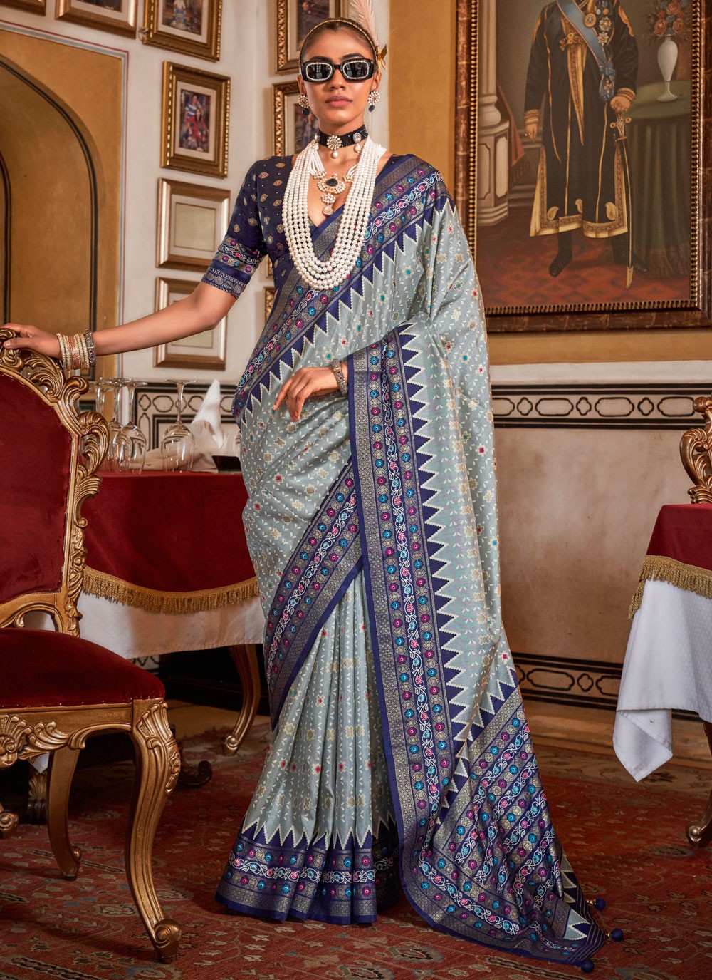 Classic Printed Silk Saree - S8644