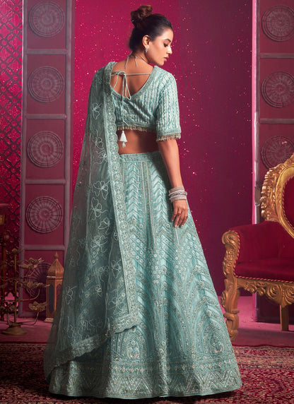 Aari Work Net Readymade Lehenga Choli - L2347