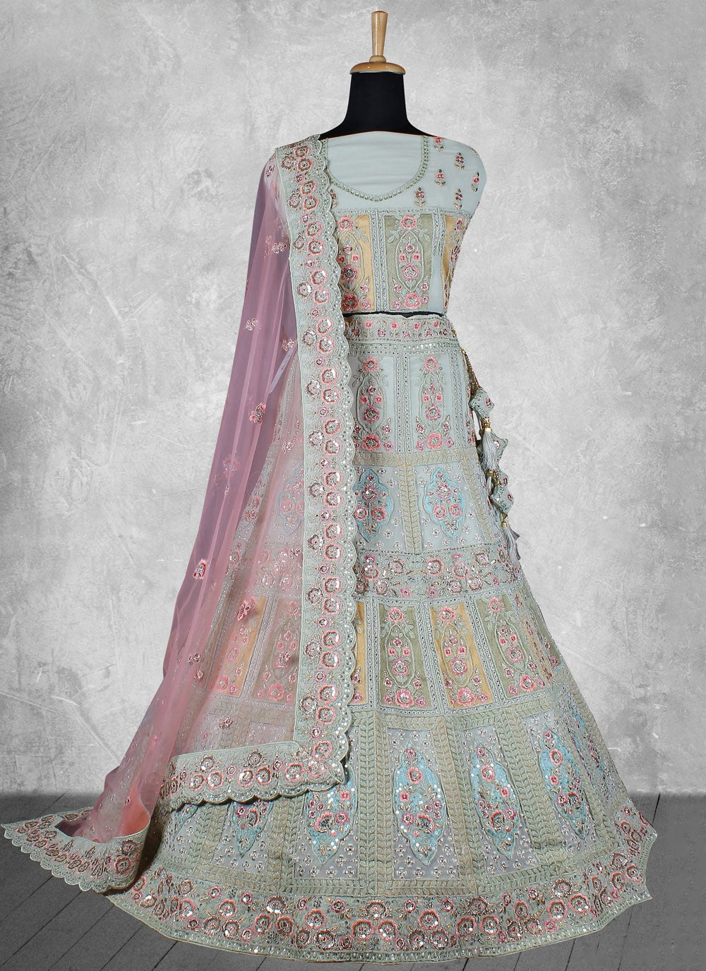 Velvet Engagement, Mehandi & Sangeet, Reception A - Line Lehenga L3589