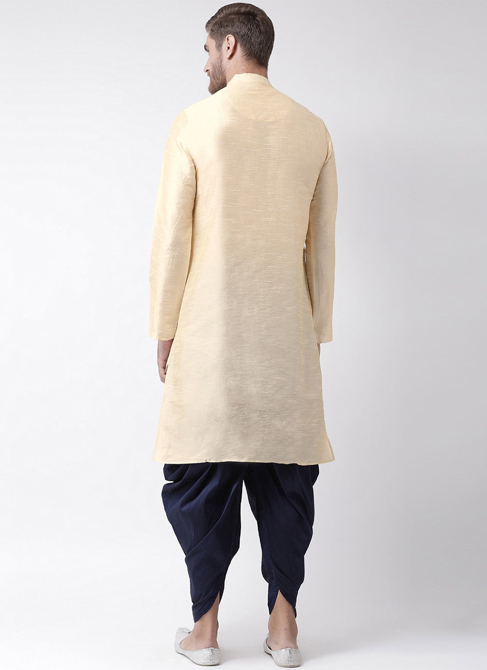 Embroidered Art Dupion Silk Cream Angrakha - M3479