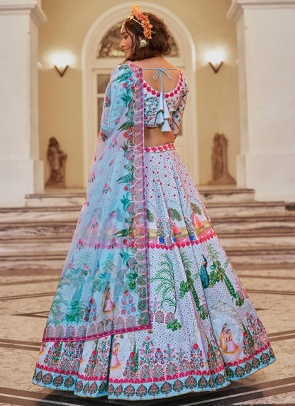 Art Silk Festival, Mehandi & Sangeet, Reception A - Line Lehenga L3660