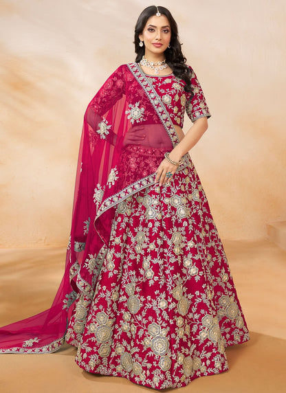 Embroidered Art Silk A - Line Lehenga - L2380