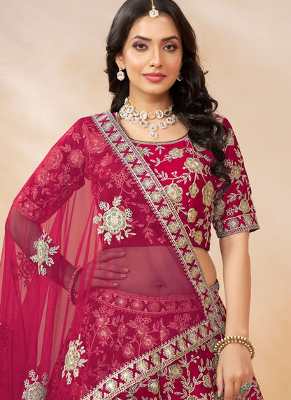 Embroidered Art Silk A - Line Lehenga - L2380