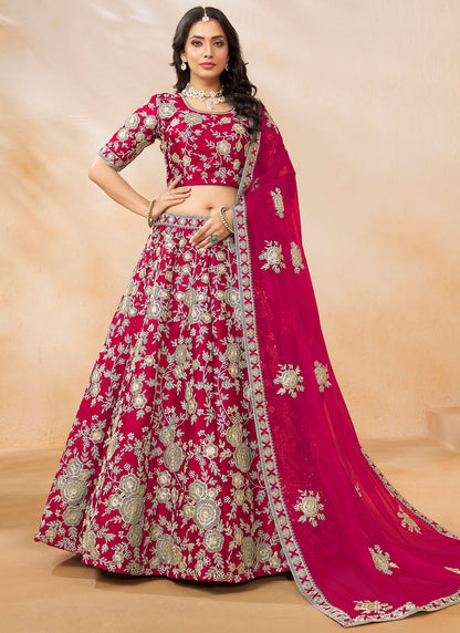 Embroidered Art Silk A - Line Lehenga - L2380
