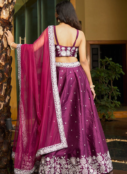 Embroidered Art Silk A - Line Lehenga - L2951