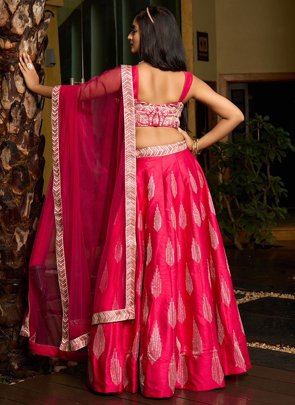 Embroidered Art Silk A - Line Lehenga - L2951