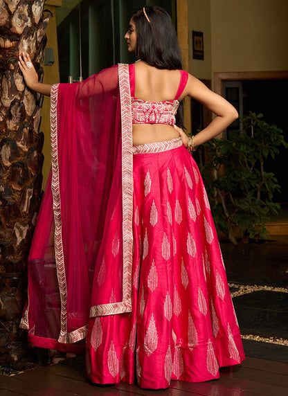 Embroidered Art Silk A - Line Lehenga - L2951
