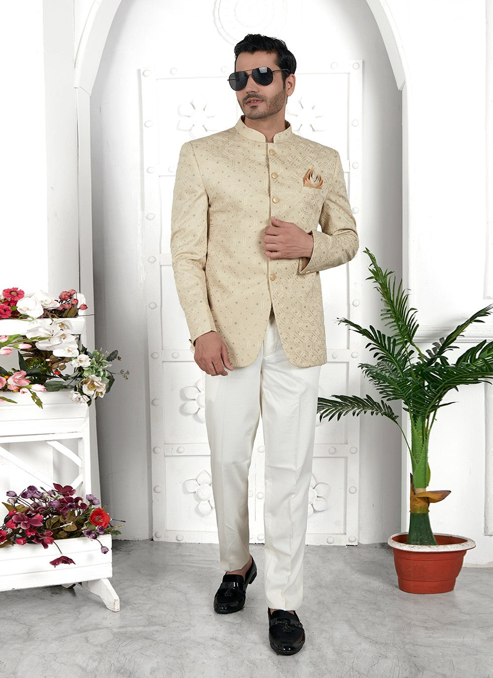 Fancy Work Art Silk Green Jacket Style - M6644