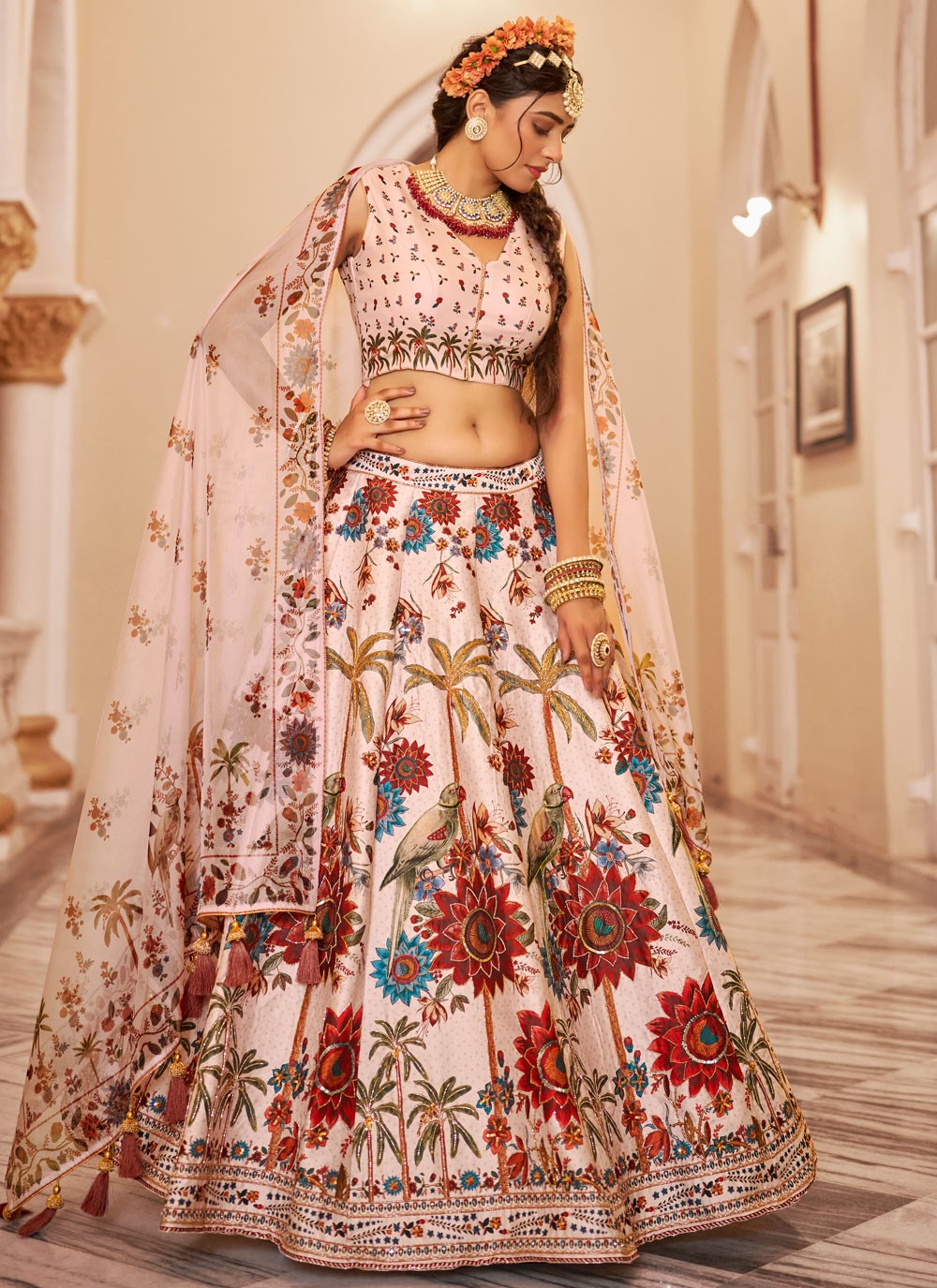 Art Silk Festival, Mehandi & Sangeet, Reception A - Line Lehenga L3662