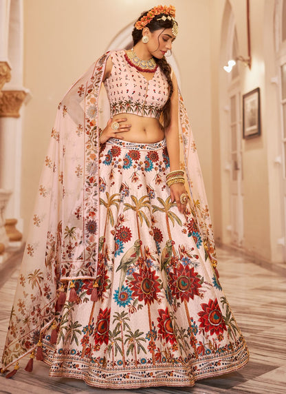 Art Silk Festival, Mehandi & Sangeet, Reception A - Line Lehenga L3662