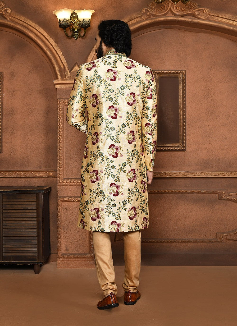 Embroidered Art Silk Multi Colour Sherwani - M8049