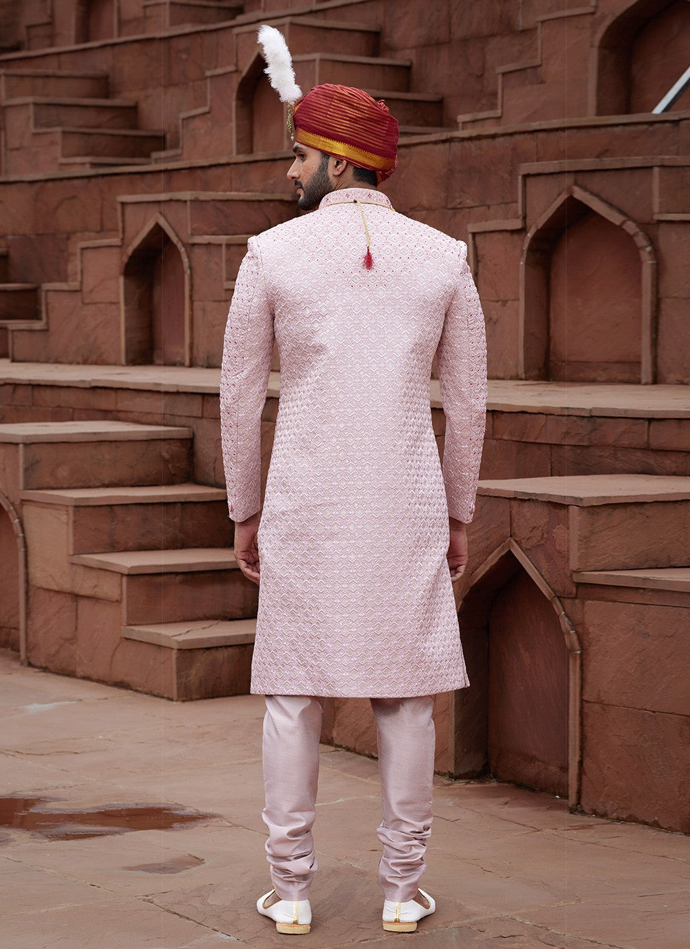 Embroidered Art Silk Pink Sherwani - M6506