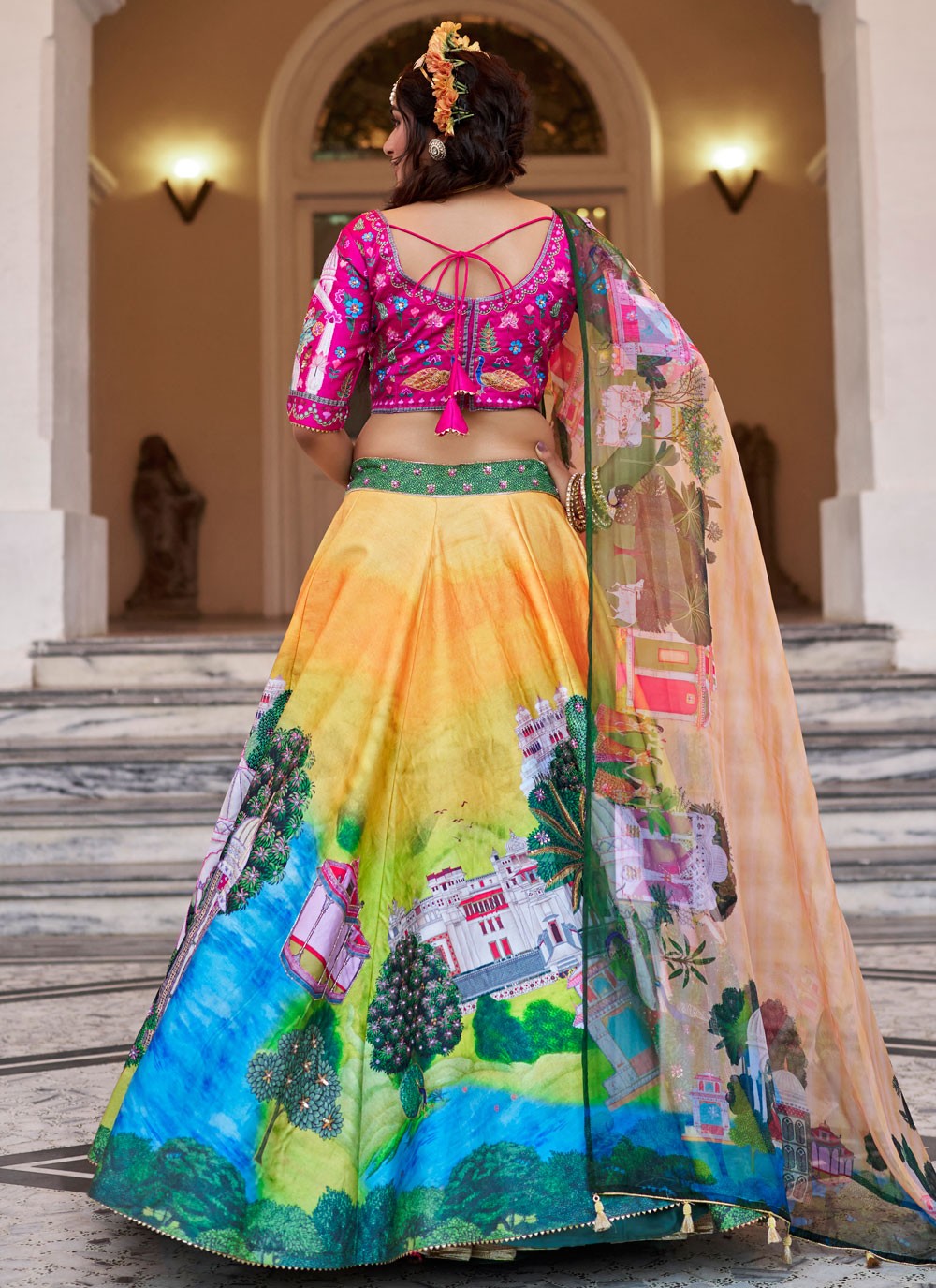 Art Silk Festival, Mehandi & Sangeet, Reception A - Line Lehenga L3659