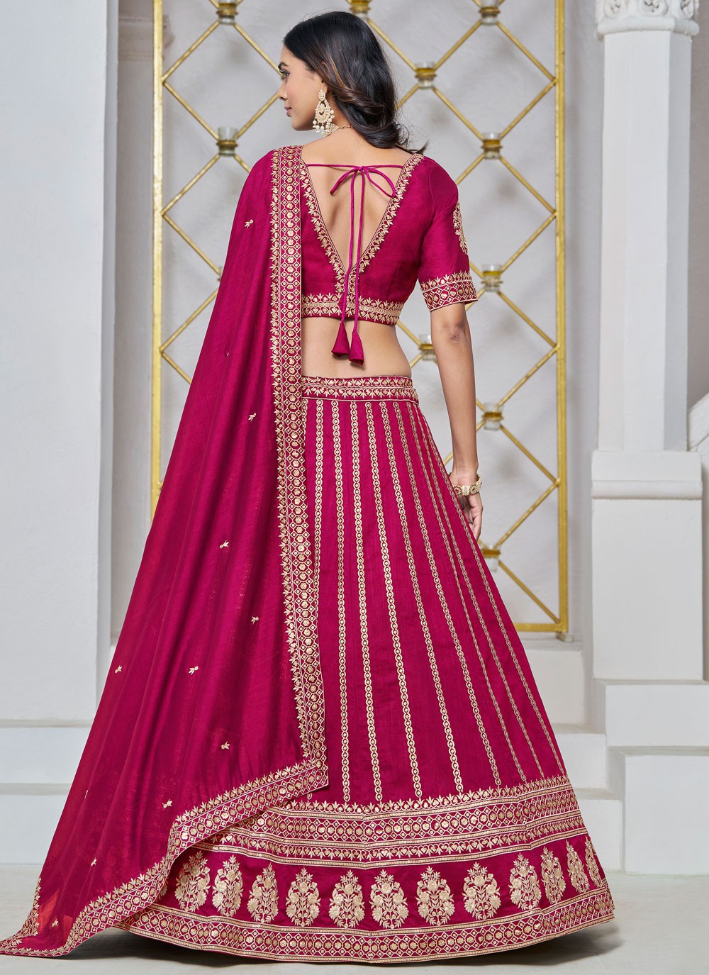 Embroidered Art Silk A - Line Lehenga - L2715
