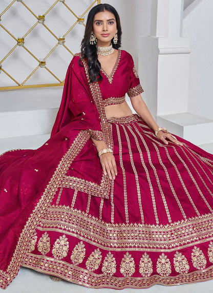 Embroidered Art Silk A - Line Lehenga - L2715