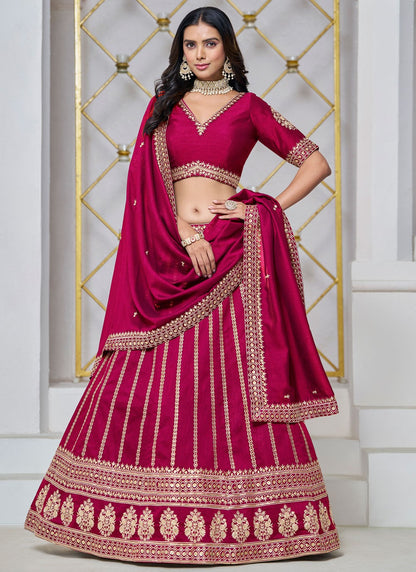 Embroidered Art Silk A - Line Lehenga - L2715