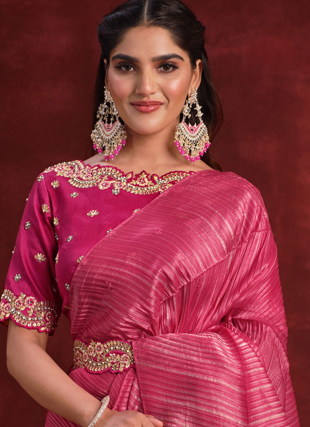 Fancy Work Banarasi Silk Beige Contemporary Saree S15336