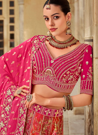Cord Banarasi Silk A - Line Lehenga - L2683