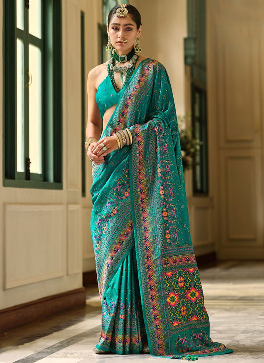 Kashmiri, Meenakari, Weaving Zari Banarasi Silk Saree - S11724