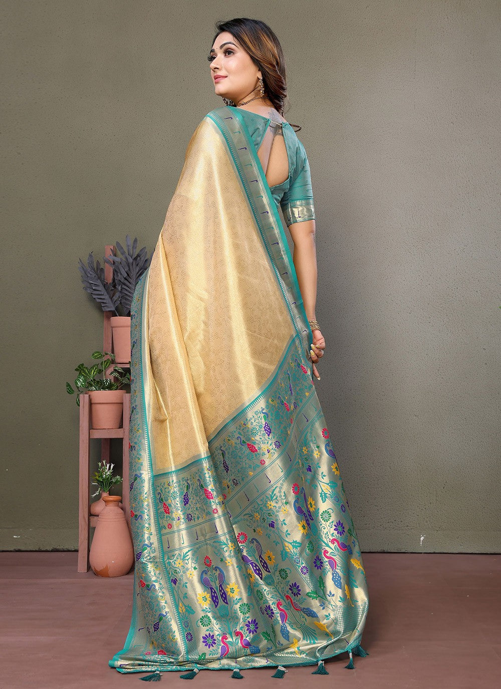 Woven Banarasi Silk Brown Saree S14702