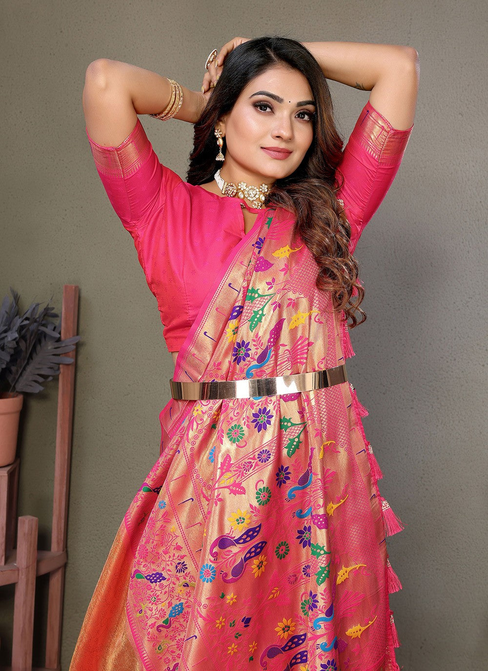 Woven Banarasi Silk Orange Saree S14701