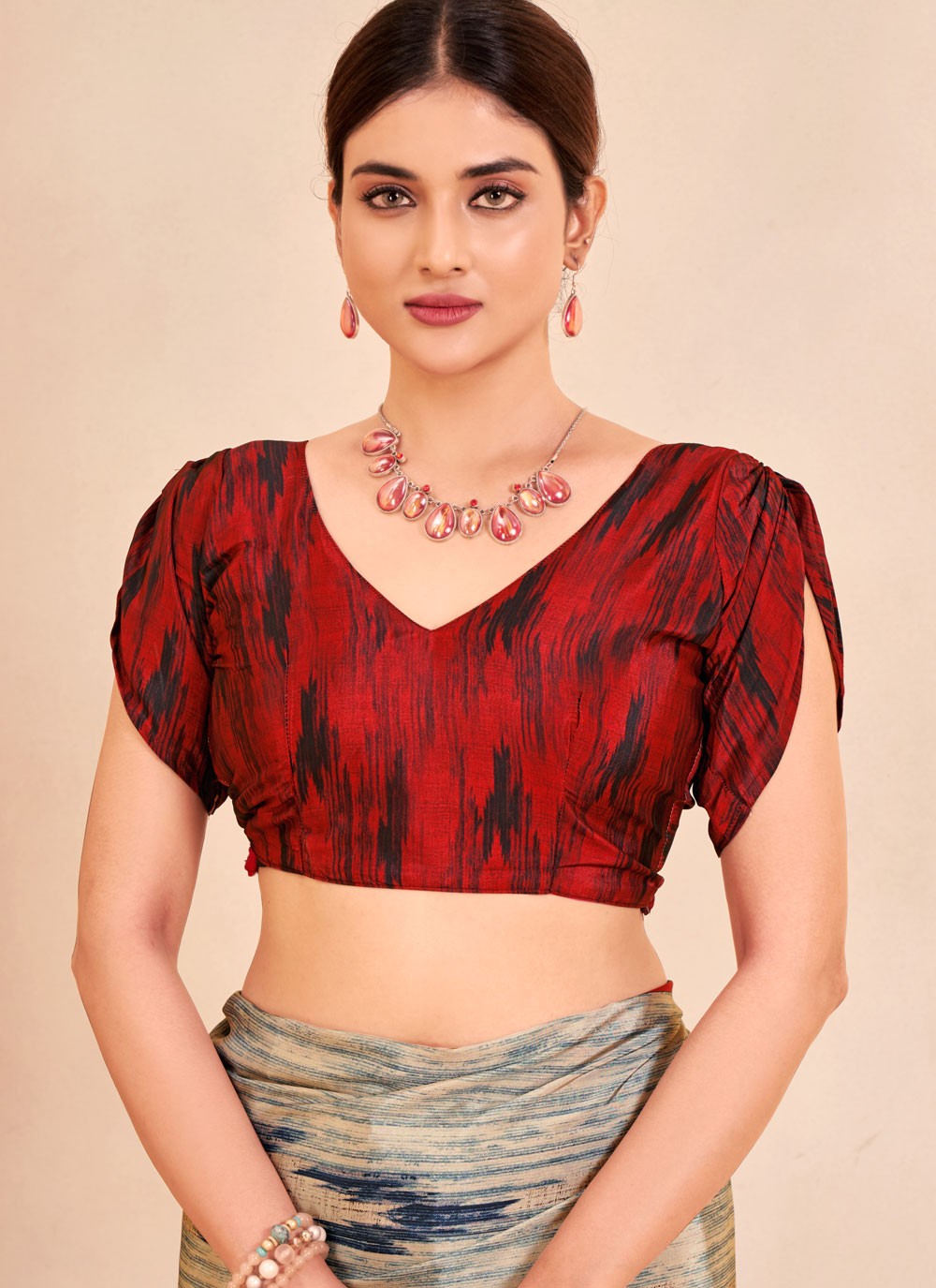 Classic Digital Print Crepe Silk Saree - S7514