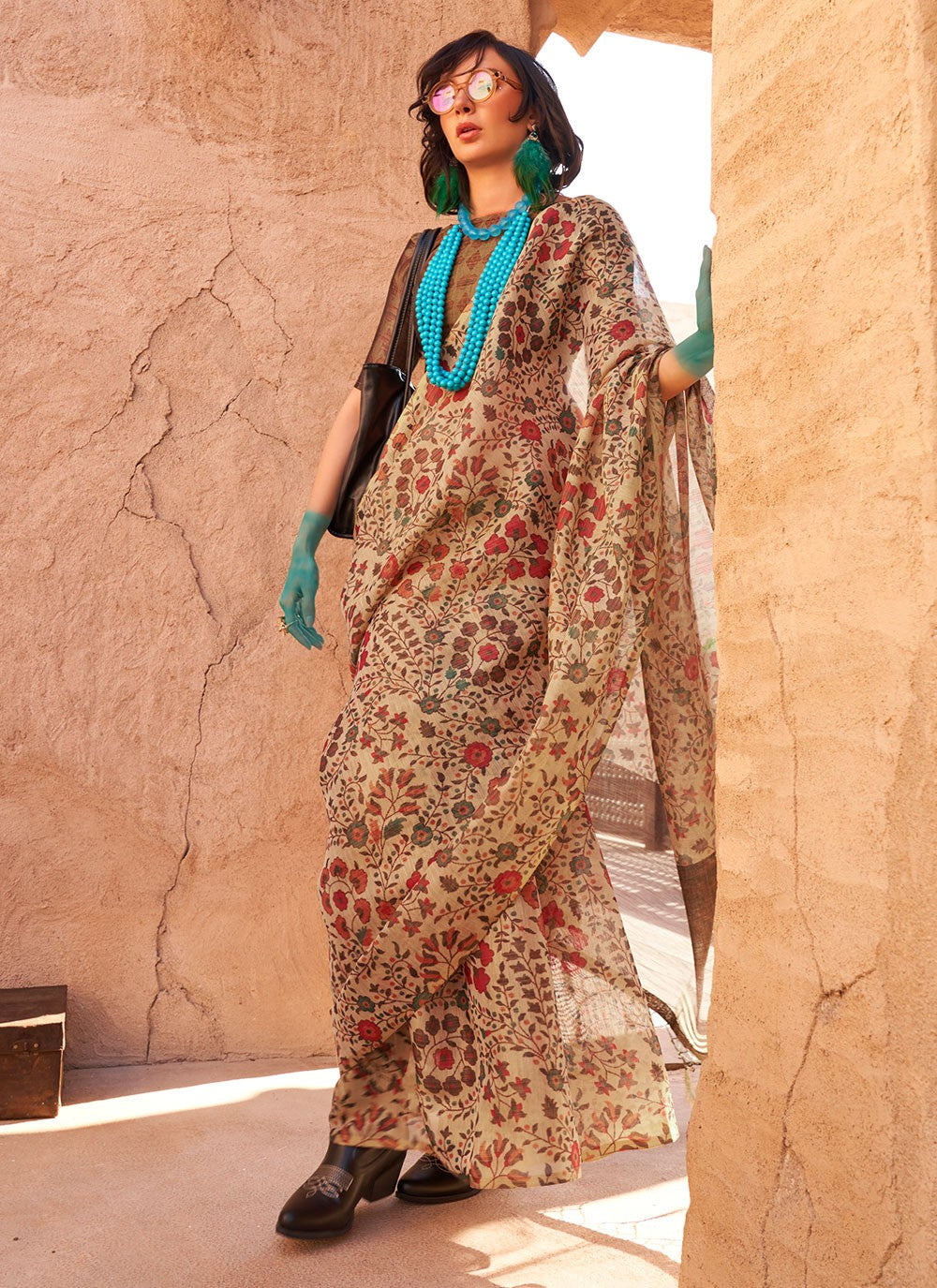 Classic Printed Tissue Saree - S6082