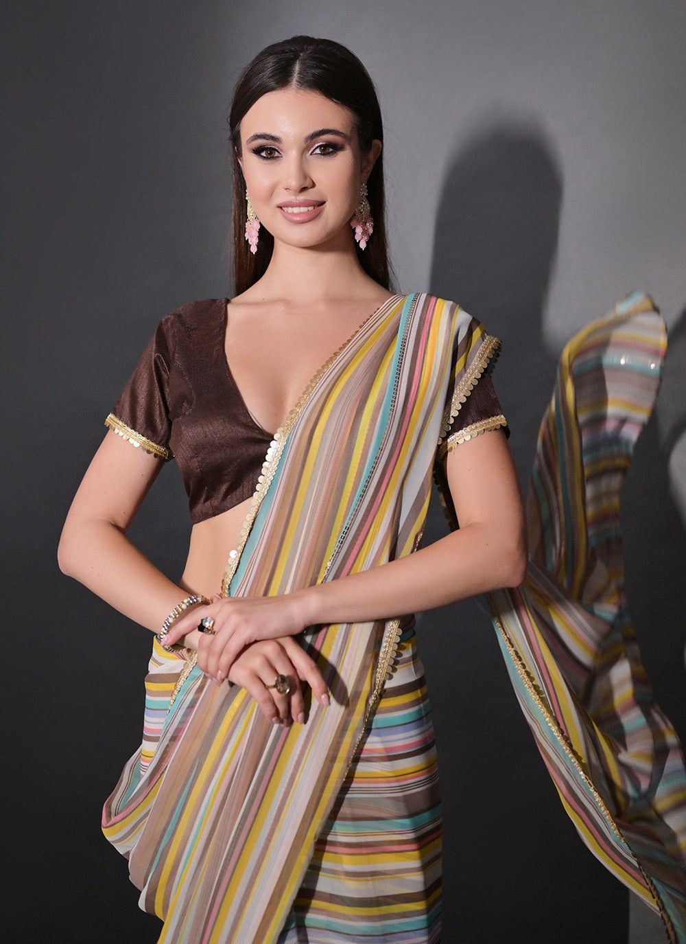 Classic Sequins Georgette Saree - S7194