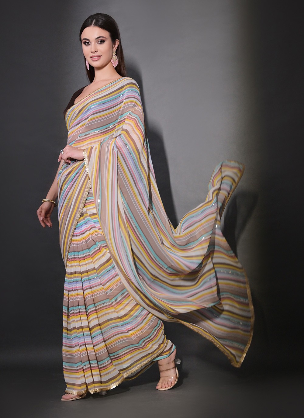 Classic Sequins Georgette Saree - S7194