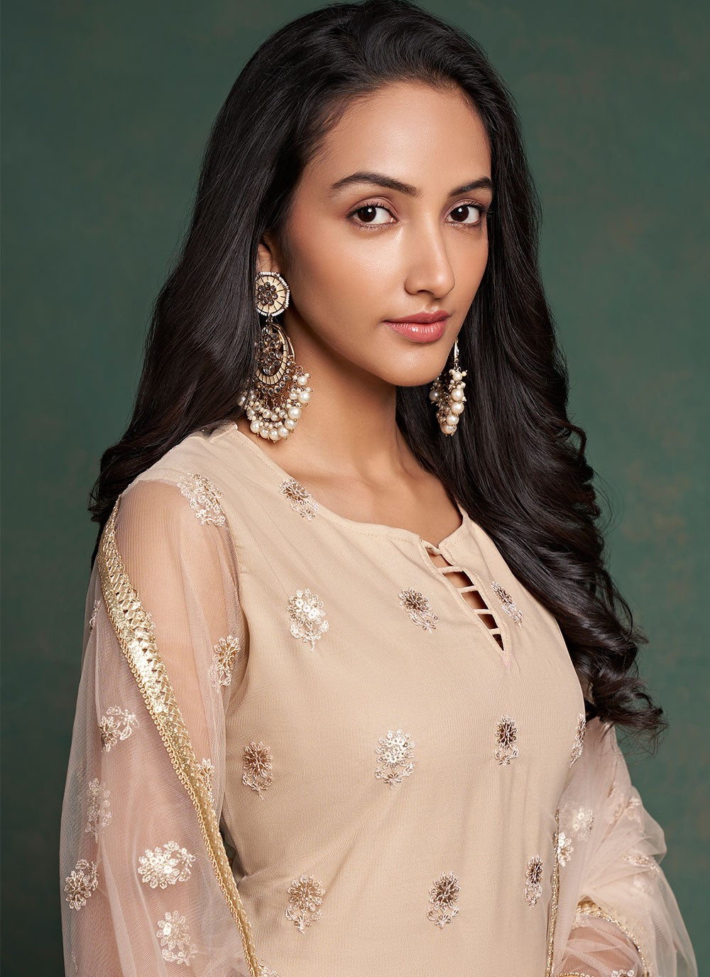 Faux Crepe Salwar Suit - T1083