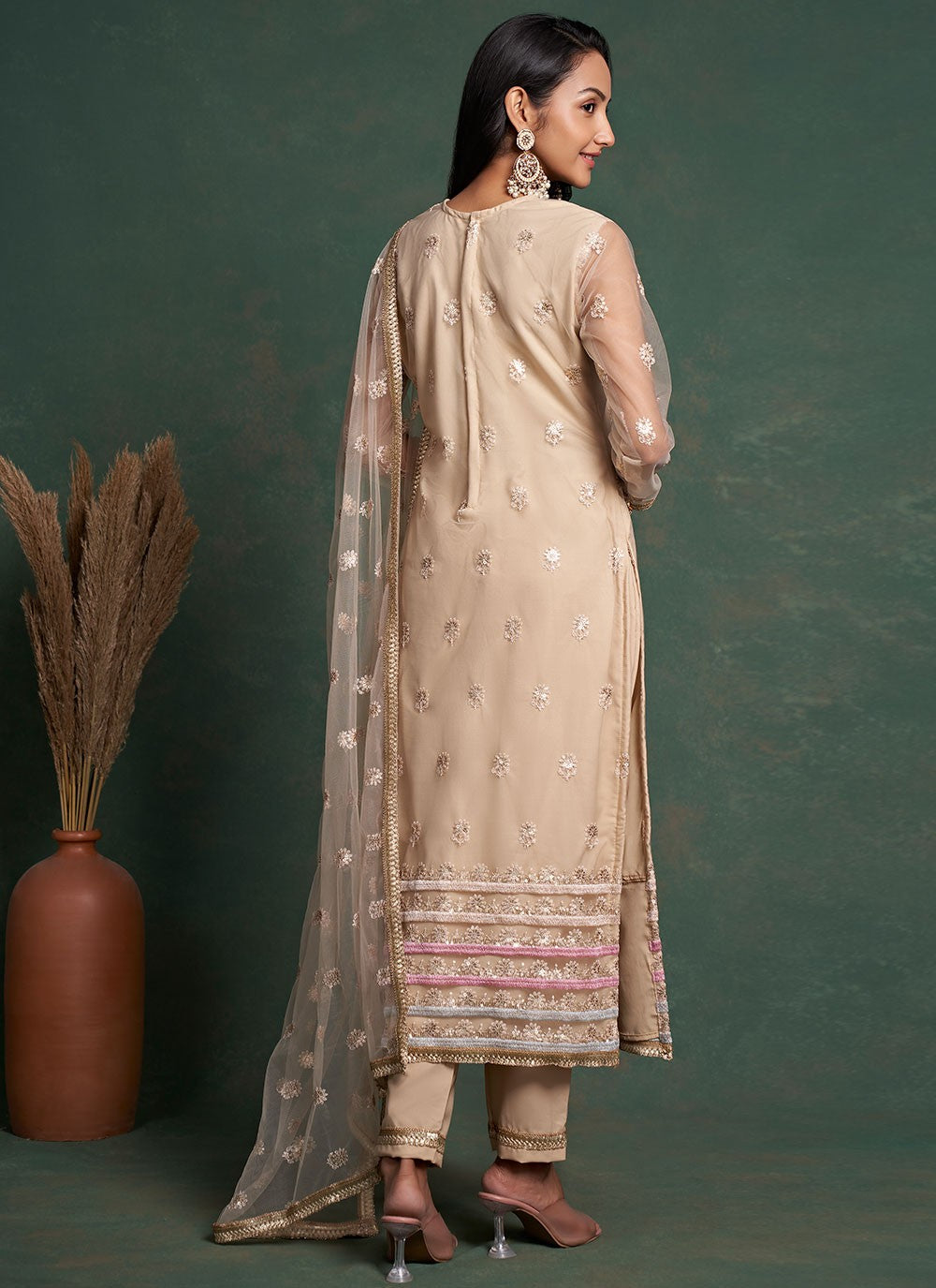 Faux Crepe Salwar Suit - T1083