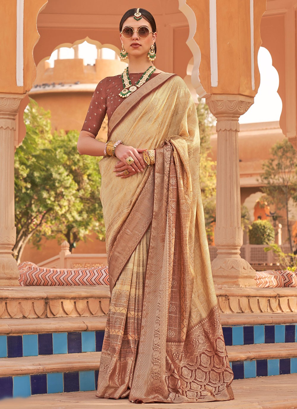 Traditional Digital Print Silk Saree - S2951