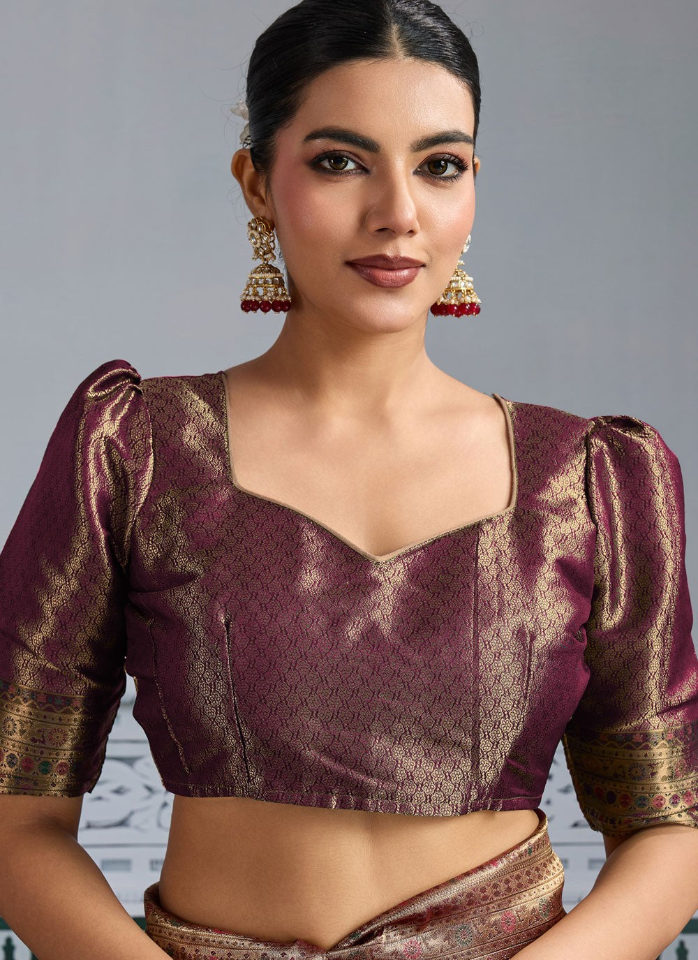 Beige Kanjivaram Silk Designer Saree Woven S18065