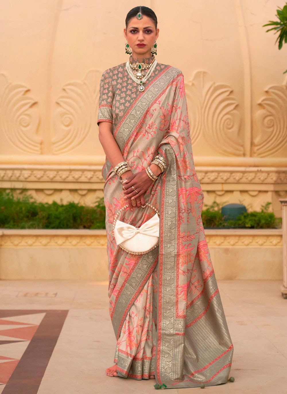 Classic Border Work Silk Saree - S7277