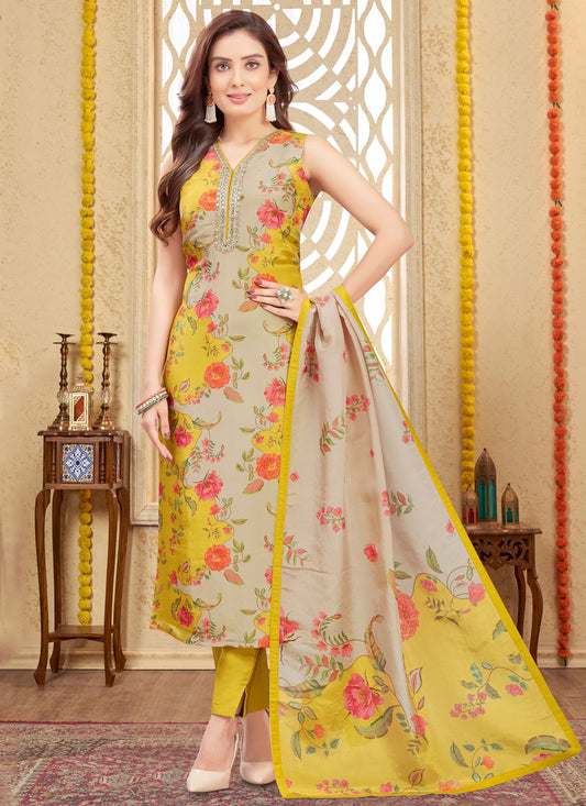 Archive Embroidered, Floral Printed, Zari 316298 Beige T6679