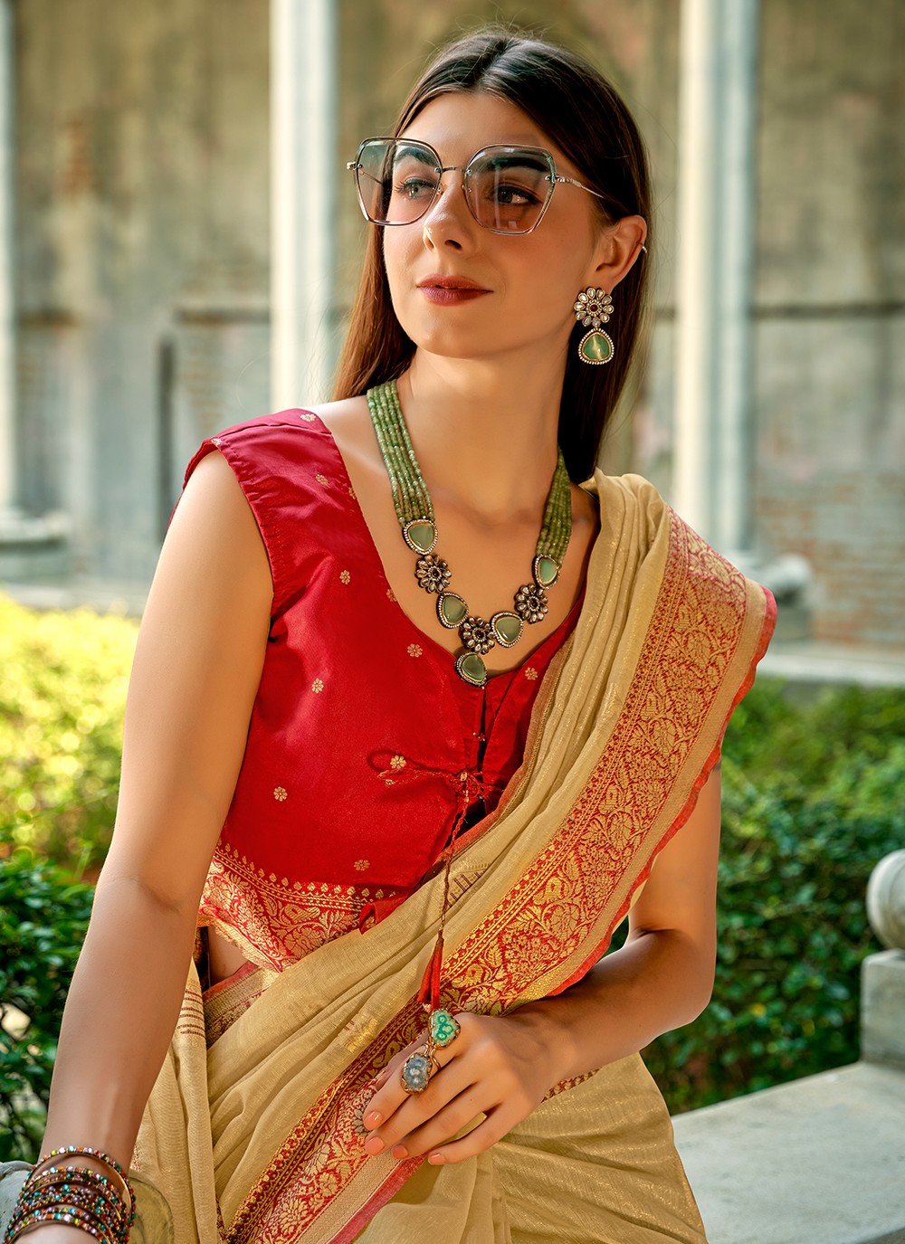 Classic Weaving Zari Tussar Silk Saree - S6021
