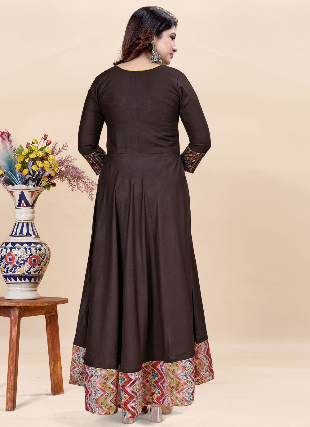 Fancy Work Rayon Gown - G1909