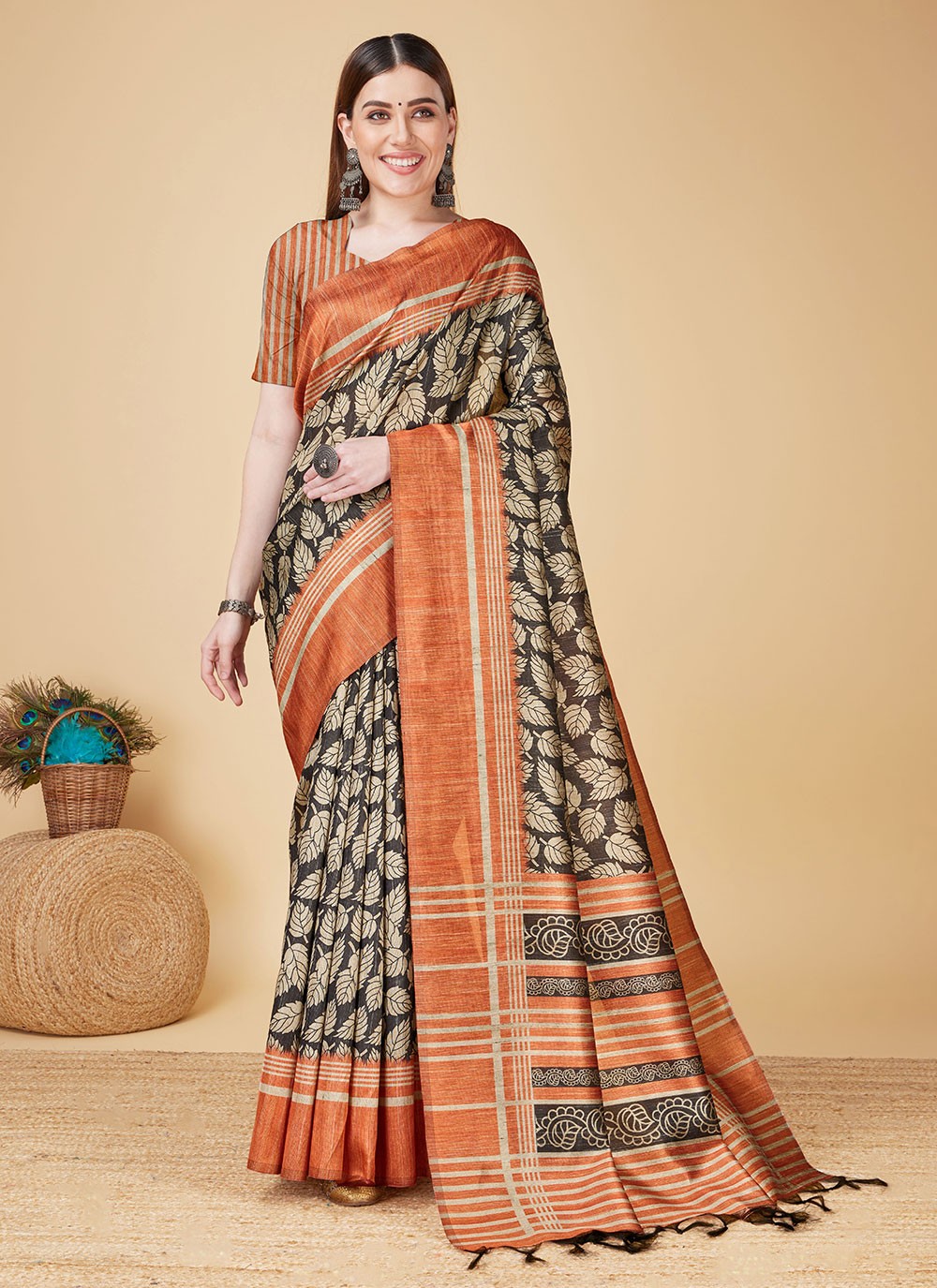 Casual Printed Silk Saree - S5573