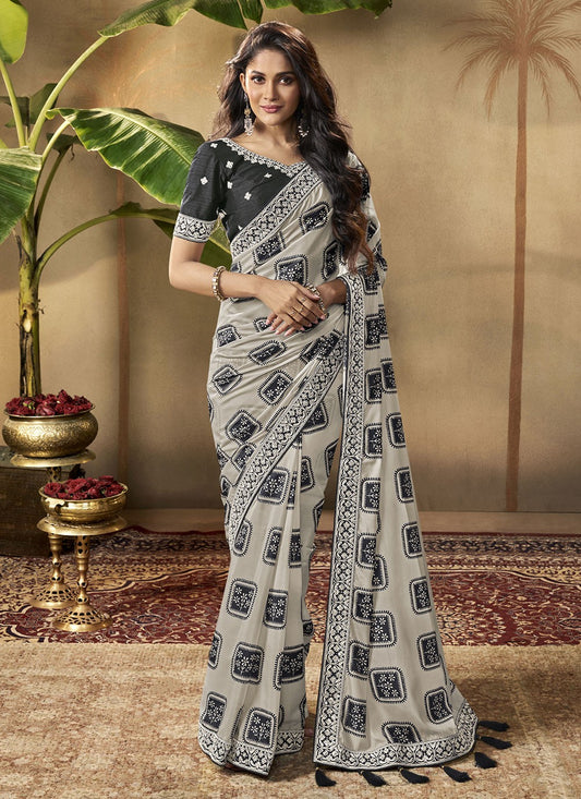 Classic Digital Print Crepe Silk Saree - S5459