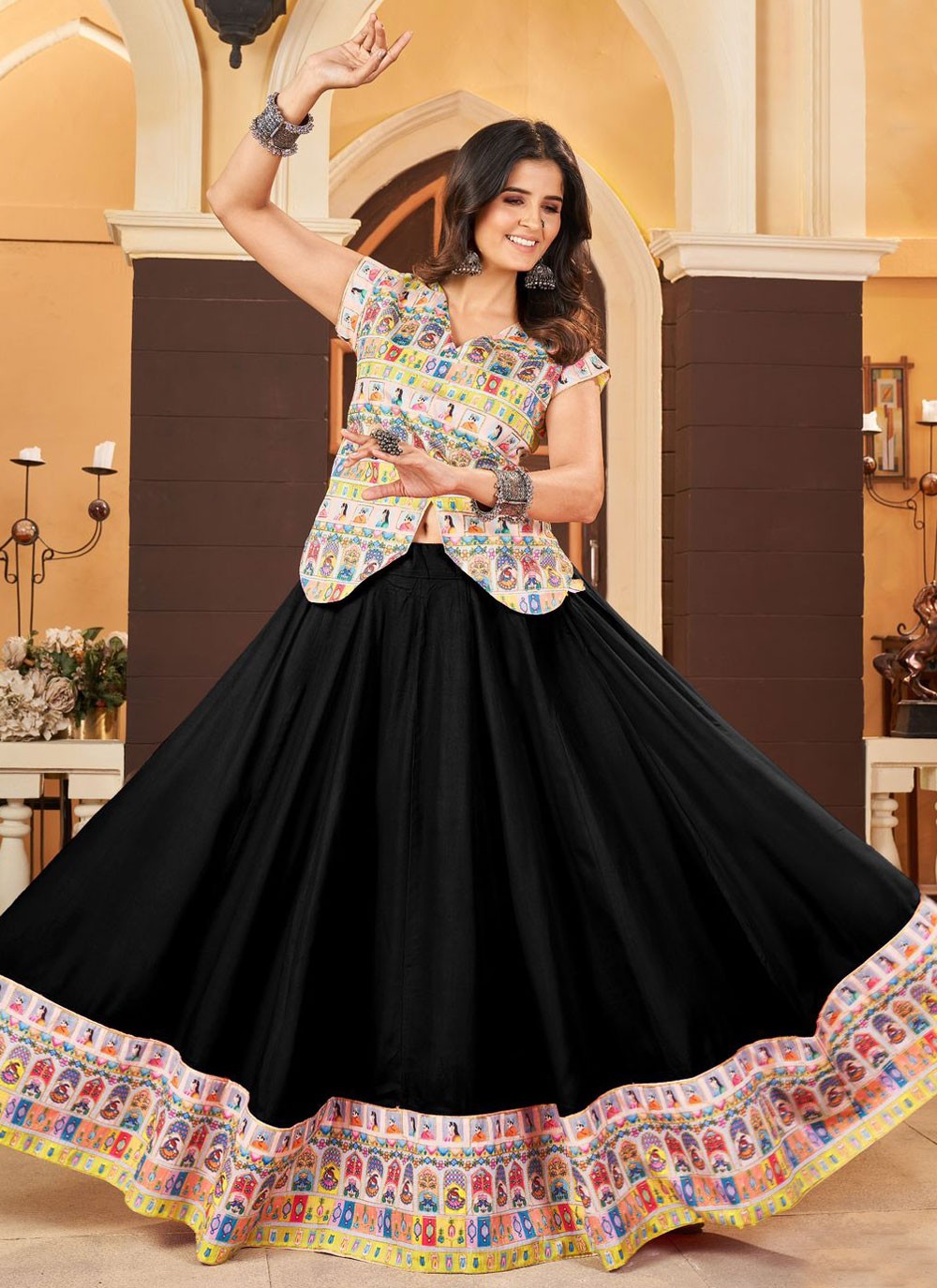 Border Work Rayon Readymade Lehenga Choli - L2327