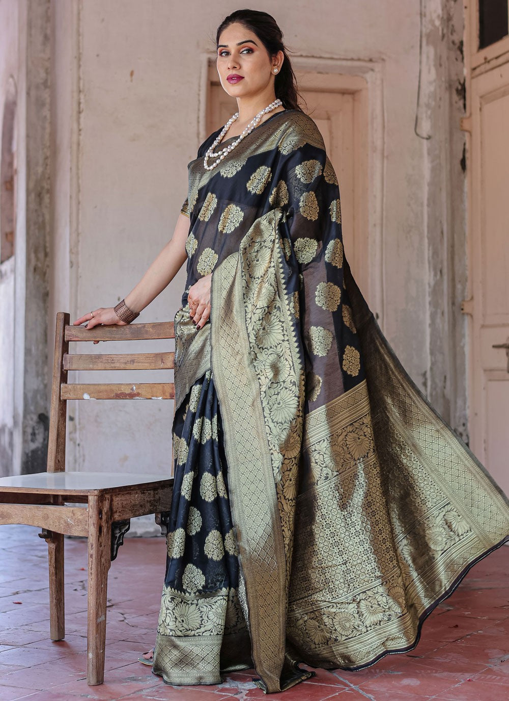 Classic Woven Chanderi Silk Saree - S7288