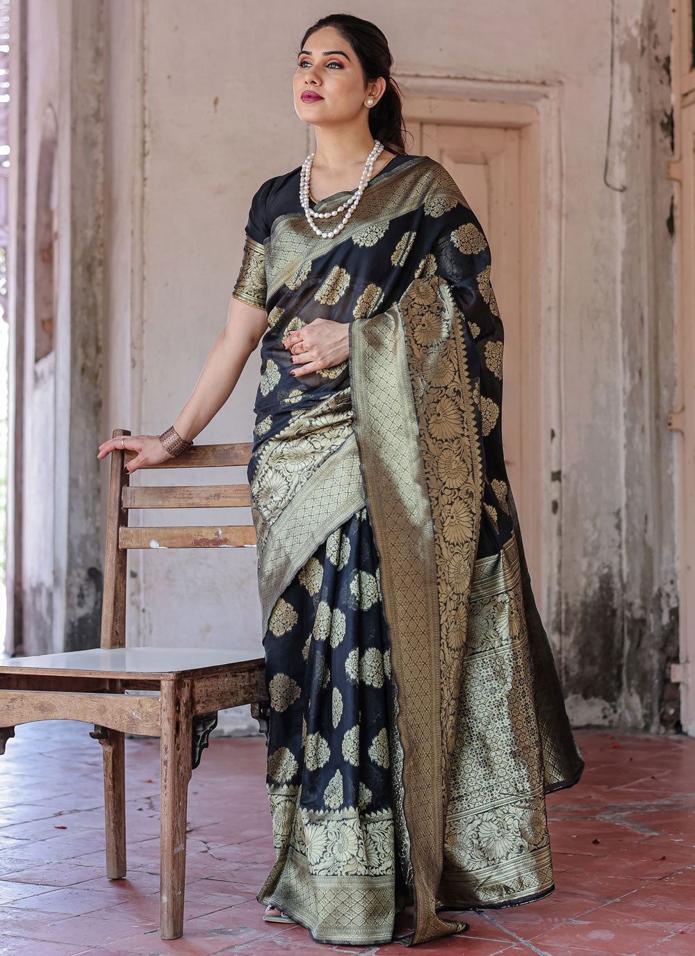 Classic Woven Chanderi Silk Saree - S7288