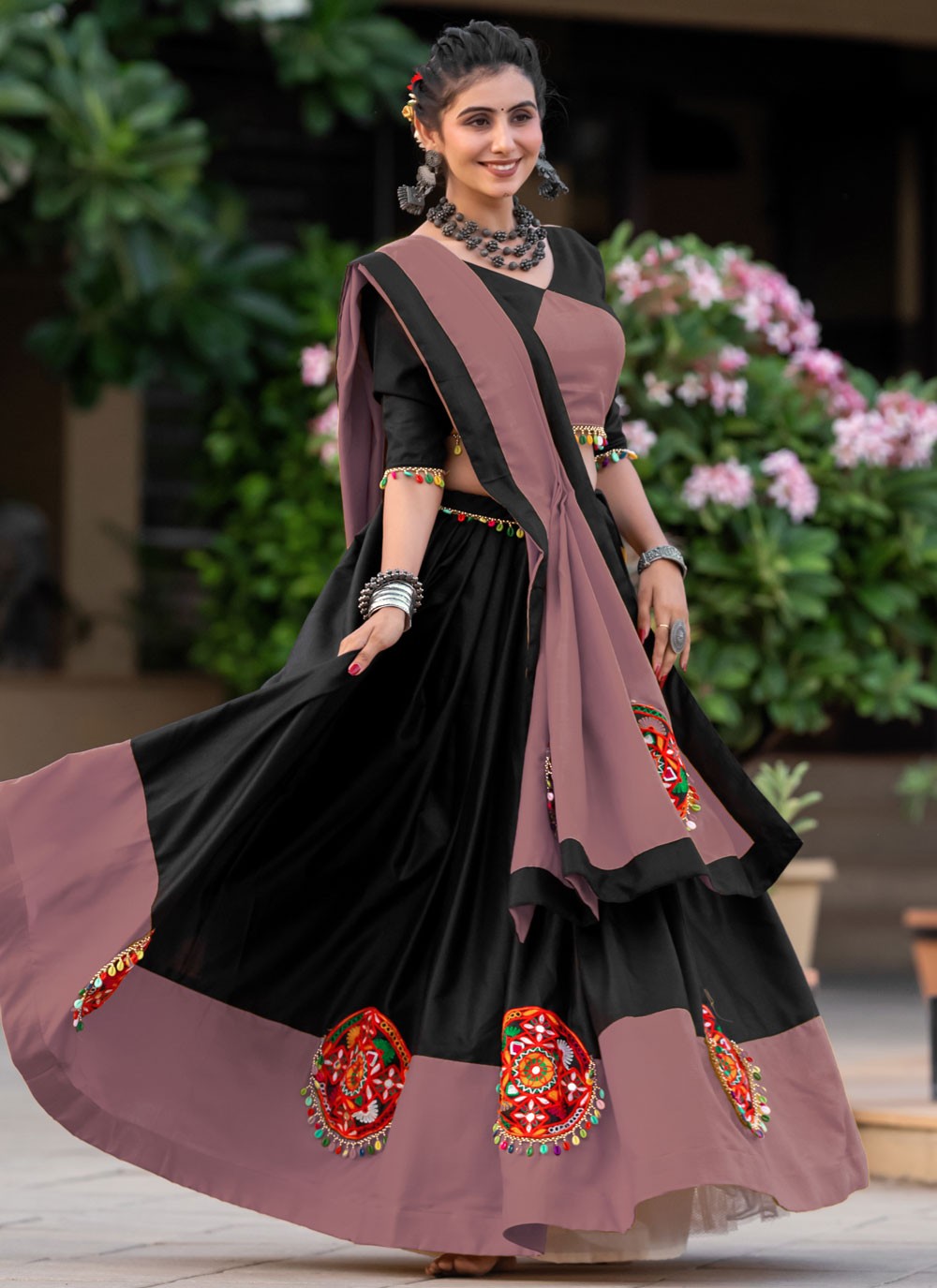 Fancy Work Cotton Readymade Lehenga Choli - L2503