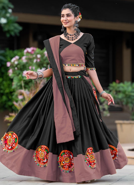 Fancy Work Cotton Readymade Lehenga Choli - L2503