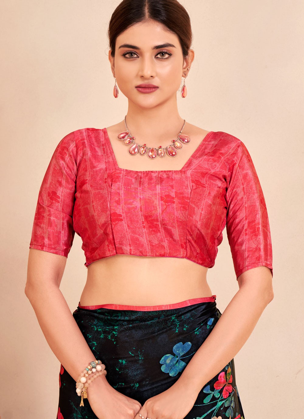 Classic Digital Print Crepe Silk Saree - S7514
