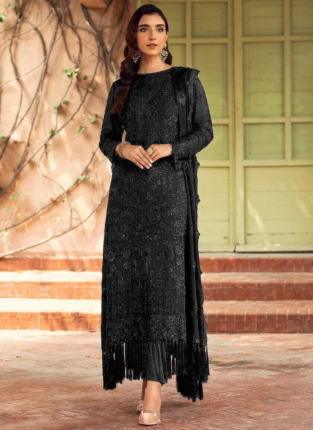 Faux Georgette Straight Suit - T919